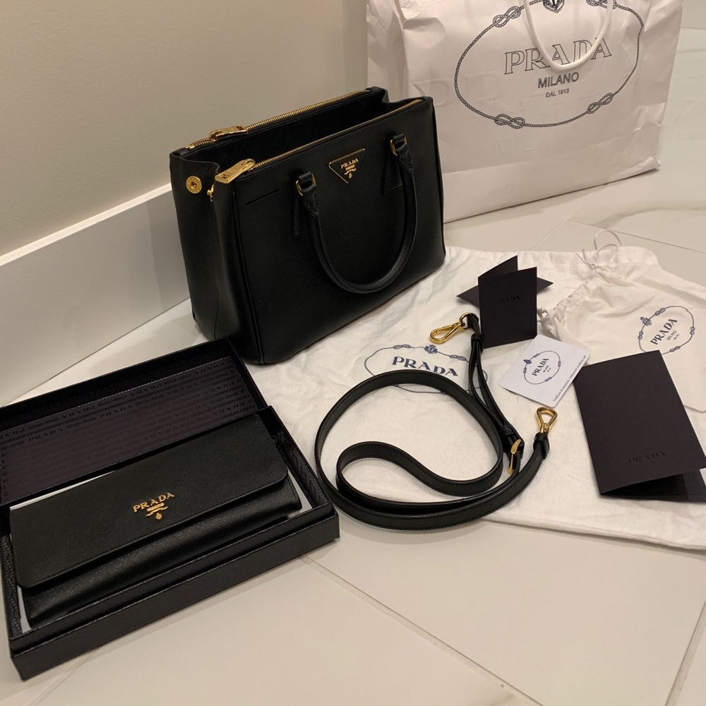Small Prada Galleria Bag+Large Prada Wallet